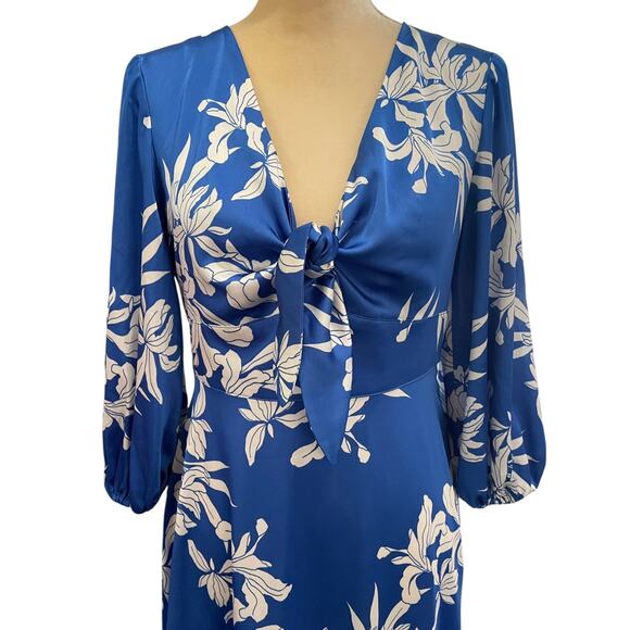 ALEXIS for Target Blue Floral Tie-Front High-Low Dress XS Wedding Guest Vacation - Picture 5 of 9